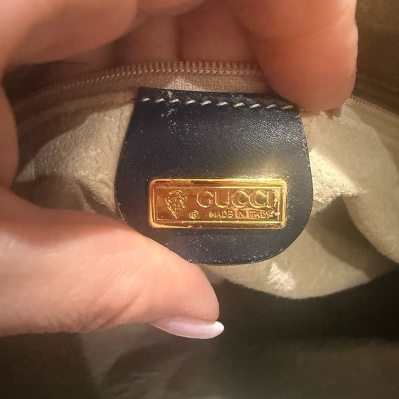 Gucci  Rare Floral-print Tote Bag, vintage Collectible canvas  leather trim EUC - Picture 14 of 17